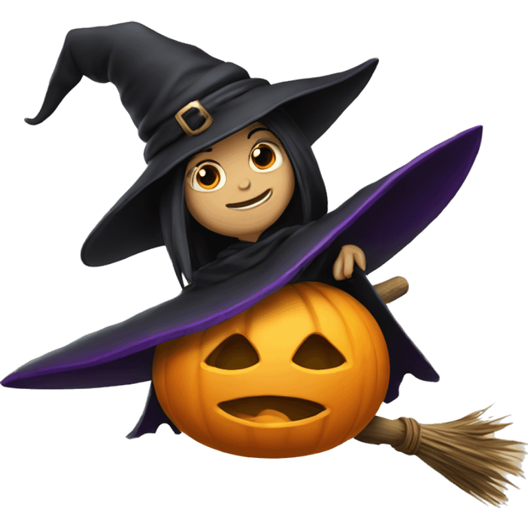 Witch on broom emoji