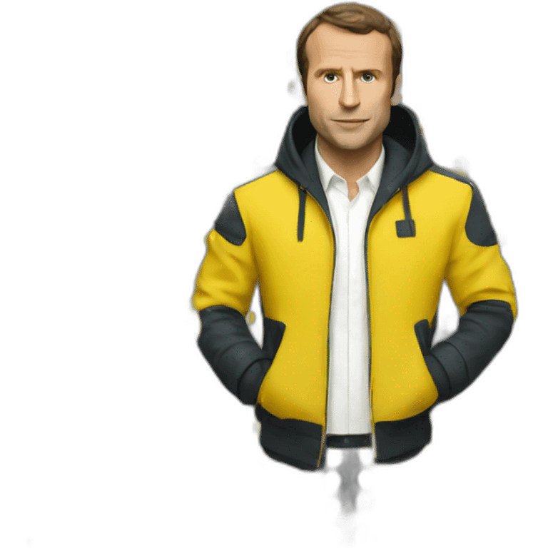 Macron wearing a yellow jacket emoji