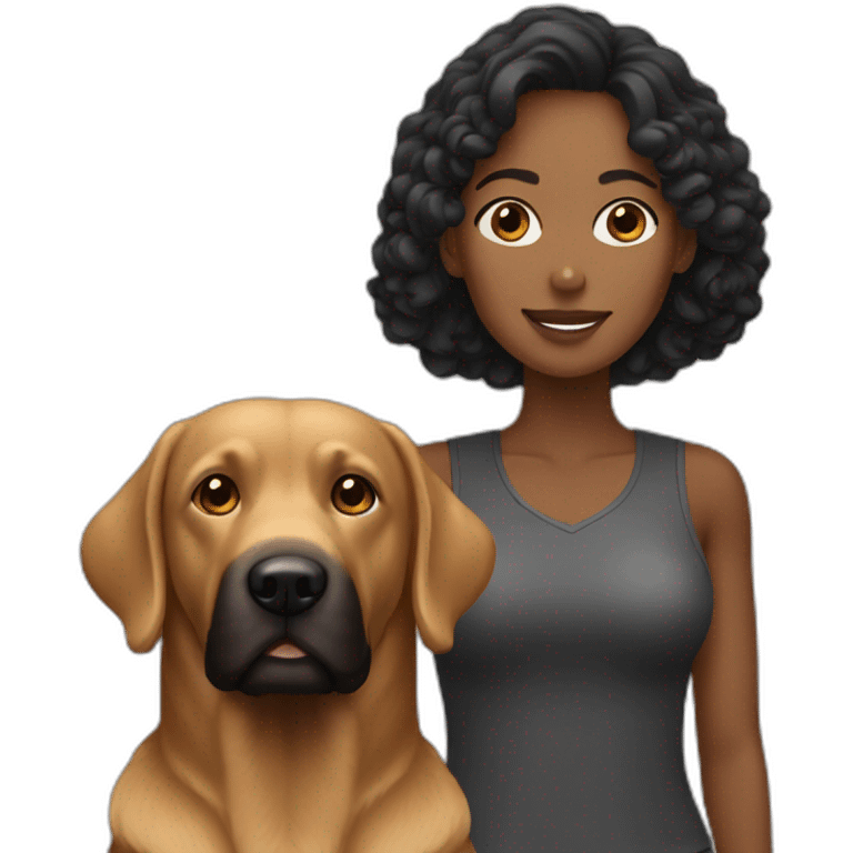 black-labrado-with-ginger-woman emoji