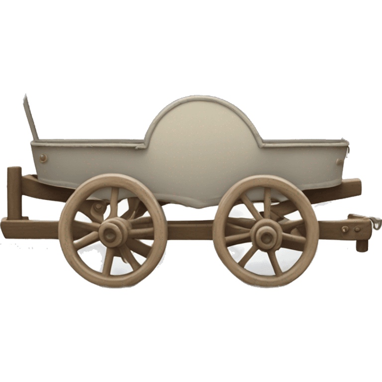 Realistic cobalt blue vintage round gypsy caravan wagon camper emoji