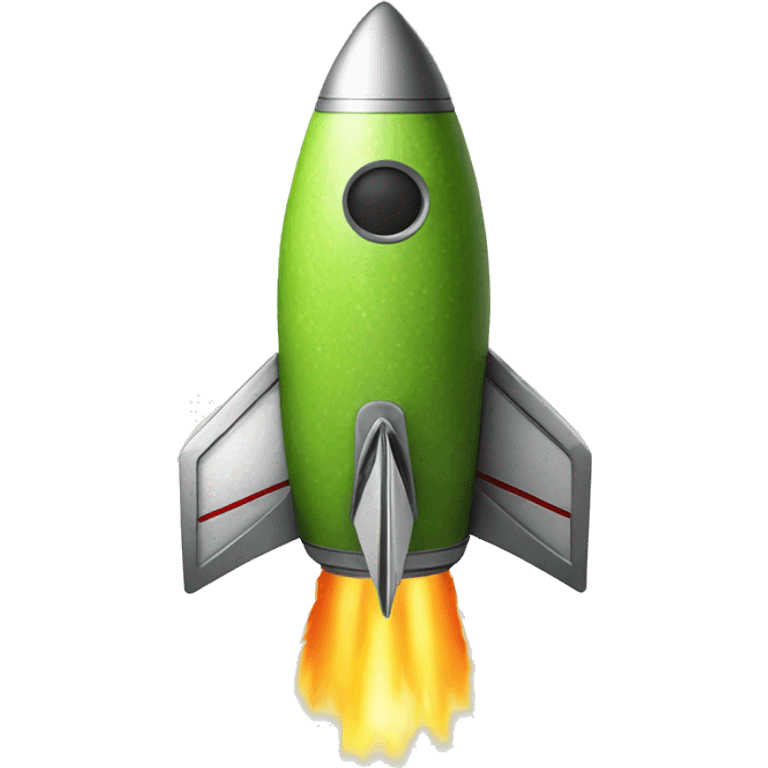 space rocket with kiwi texture  emoji