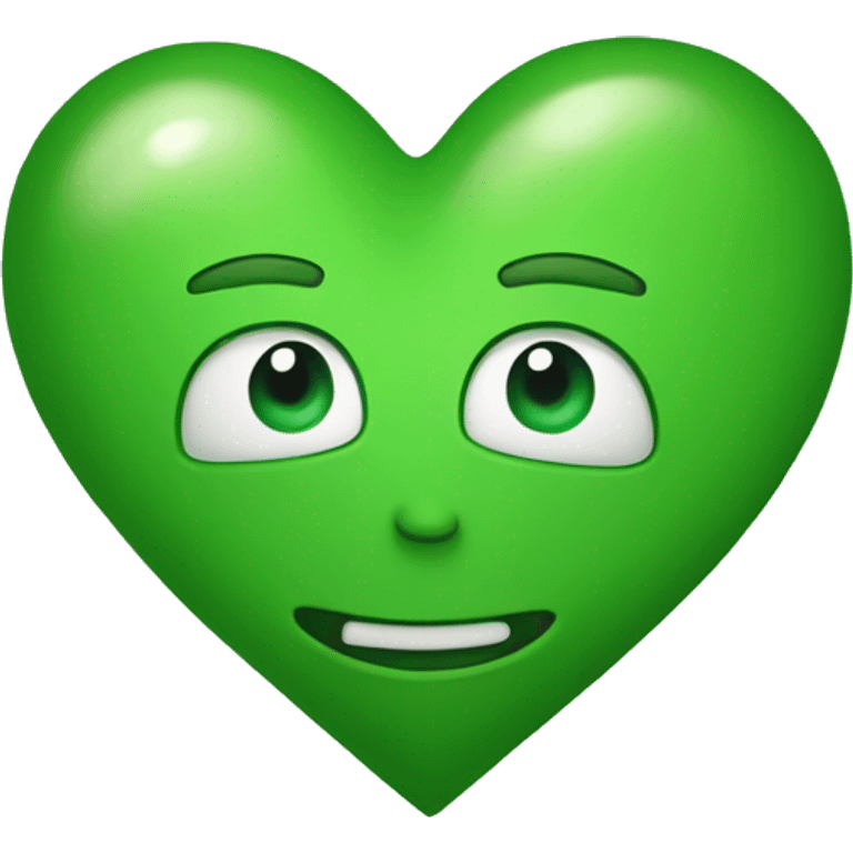 Green heart with writing “Cecilia” on it emoji