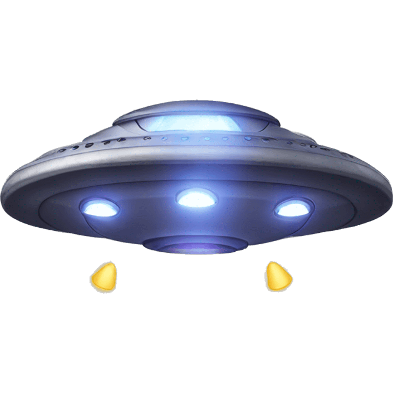 ufo with lights coming from its below portion emoji