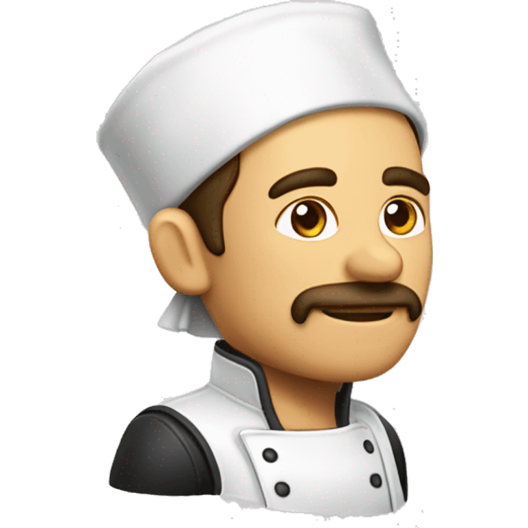 Cocinero blanco orgulloso de perfil brazos cruzados emoji