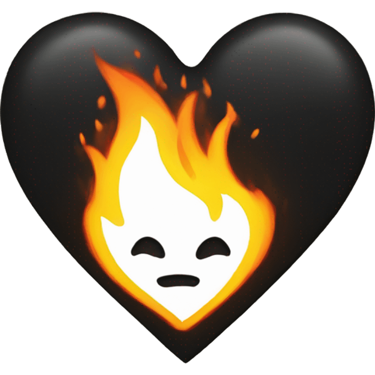 Black Heart on fire  emoji