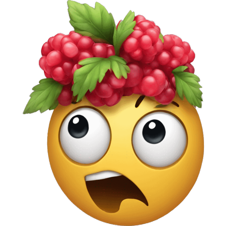 Surprised face on a berry emoji