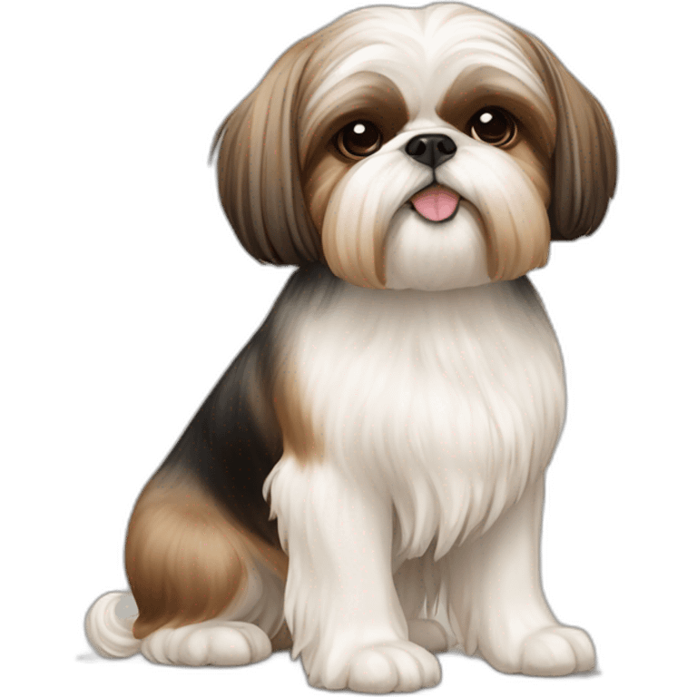 Dog Shih Tzu with a bow on head full-body emoji