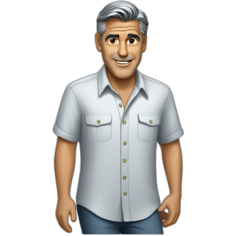 george clooney cartoon wearing shirt emoji