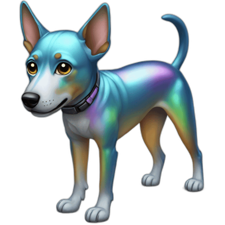 Iridescent Dog with prosthetic leg  emoji