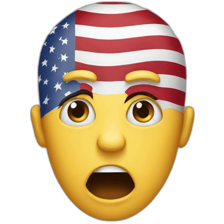 American flag shocked emoji