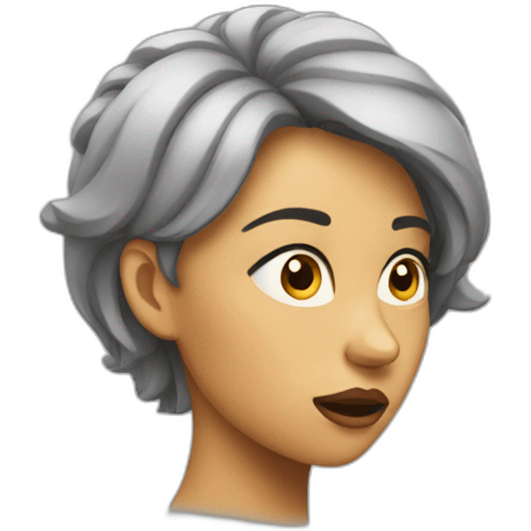 Woman thinking really hard emoji