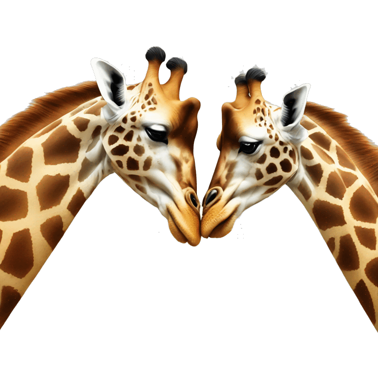 Two giraffes having a swinging neck fight emoji