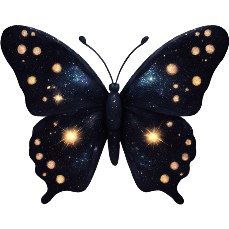 sparkly starry black galaxy butterfly emoji