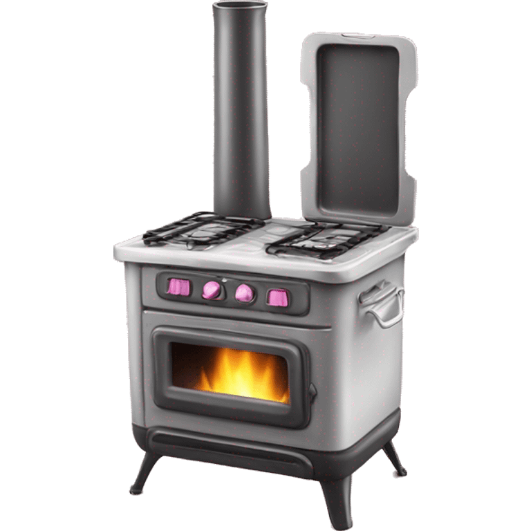 Realistic bpink camping  stove isolated. emoji