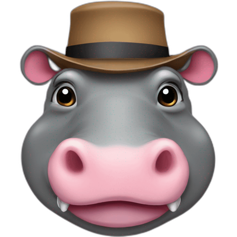 hippo in a hat emoji