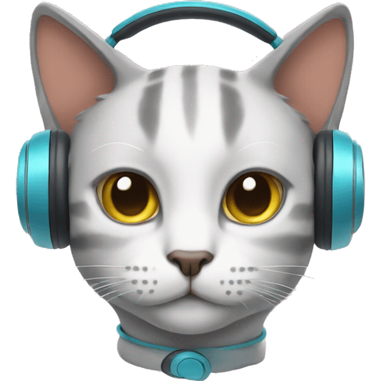 cat with headphones emoji