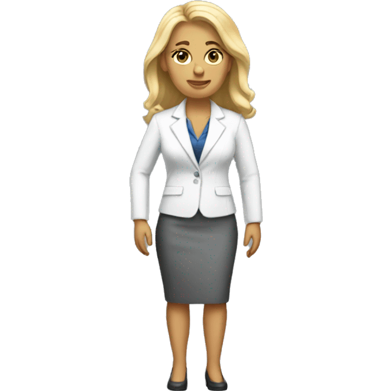 full body white woman in business outfit emoji