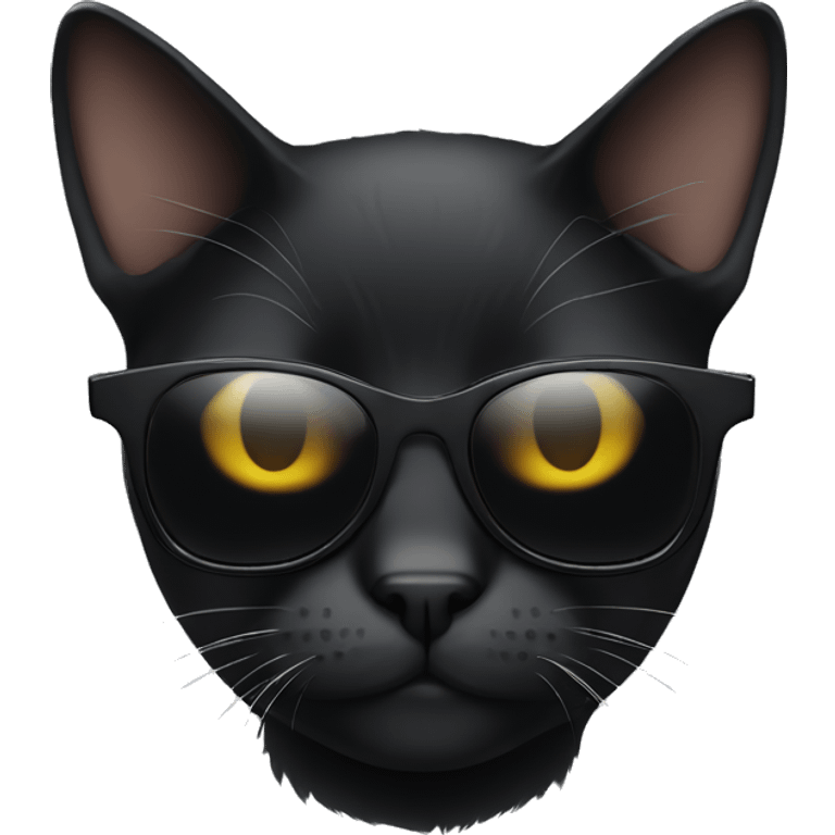 Black cat with  sunglasses emoji