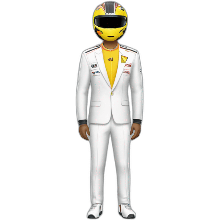 formula 1 driver with the suit emoji