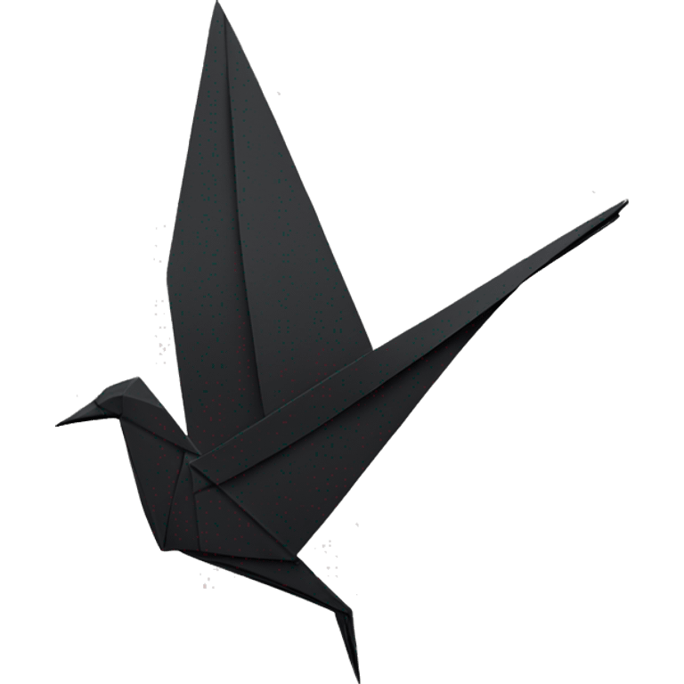 origami bird black from the right side to see emoji