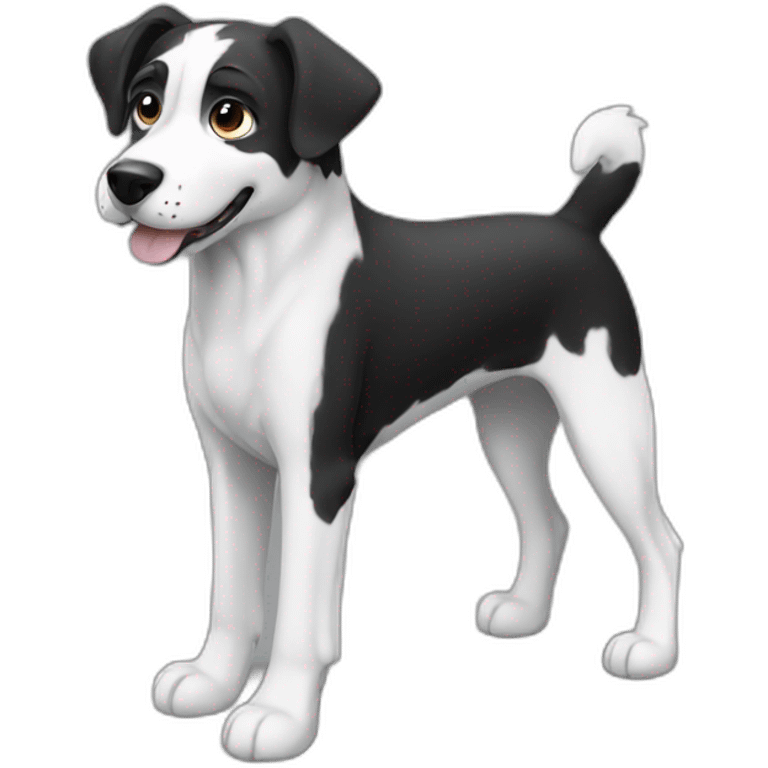 greek rescue dog black and white emoji