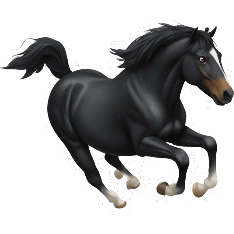 Black horse bucking emoji