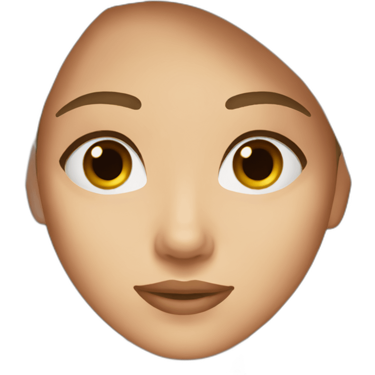 Woman brown eyes light brown and straight hair emoji