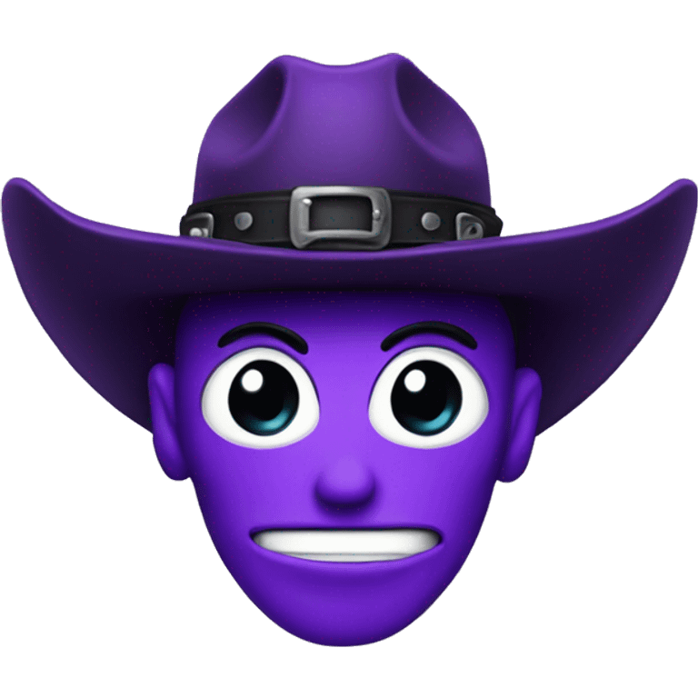 Purple devil with black cowboy hat emoji