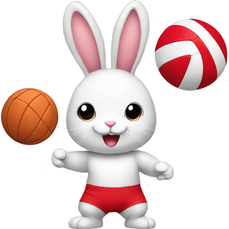 Bunny with a red volleyball emoji