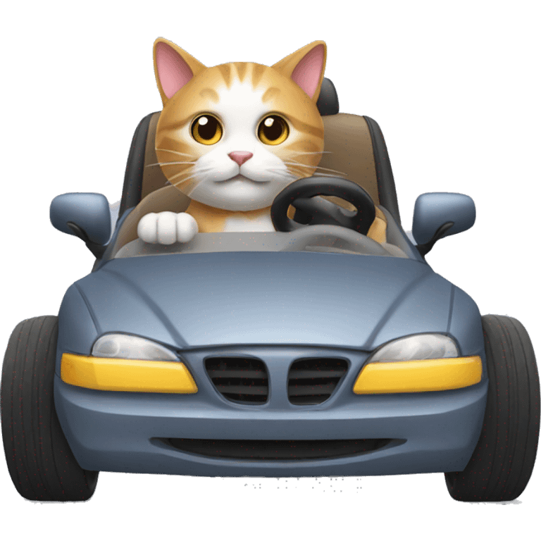 Cat driving a car emoji