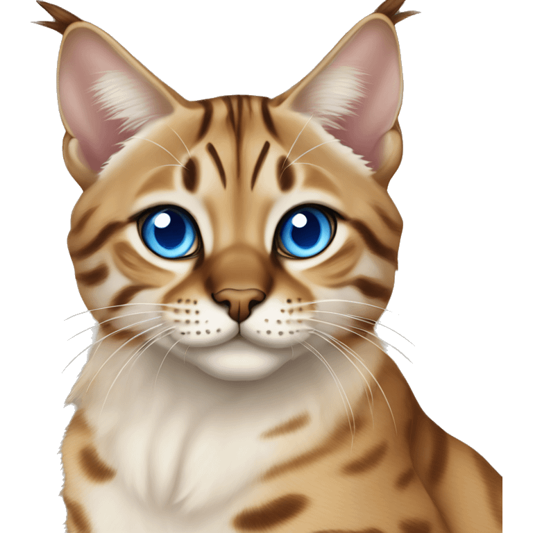 Lynx Bengal cat with Blue eyes sitting emoji