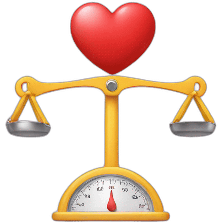 love symbol on weigh scale emoji