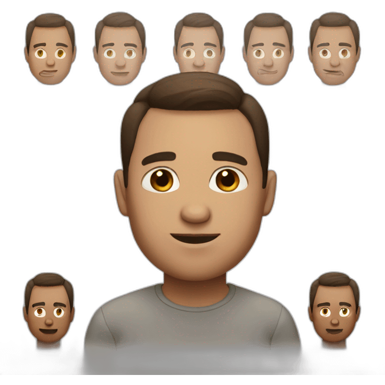 man with round face, short brown hair, nose ring emoji