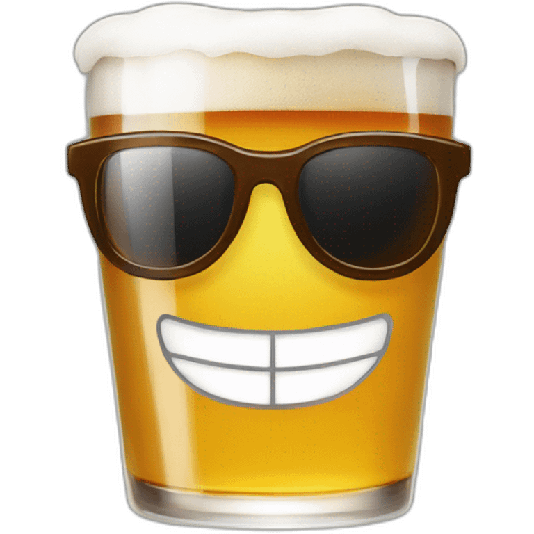 Une bière avec des lunettes de soleil emoji