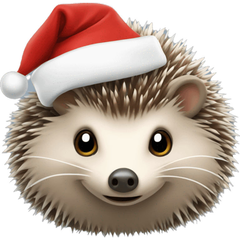 Hedgehog with a santa hat emoji