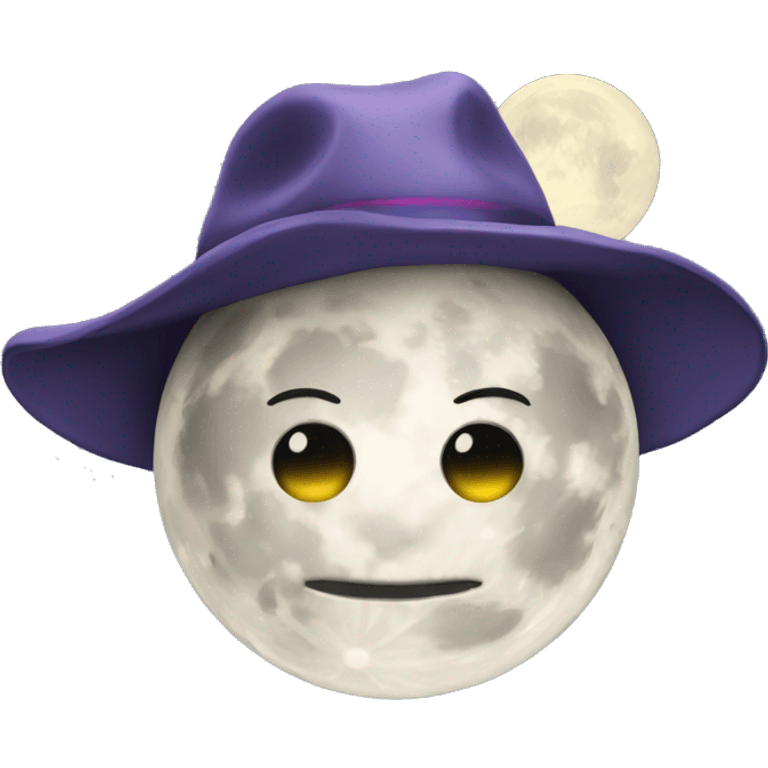 Full moon with a heart and a hat emoji