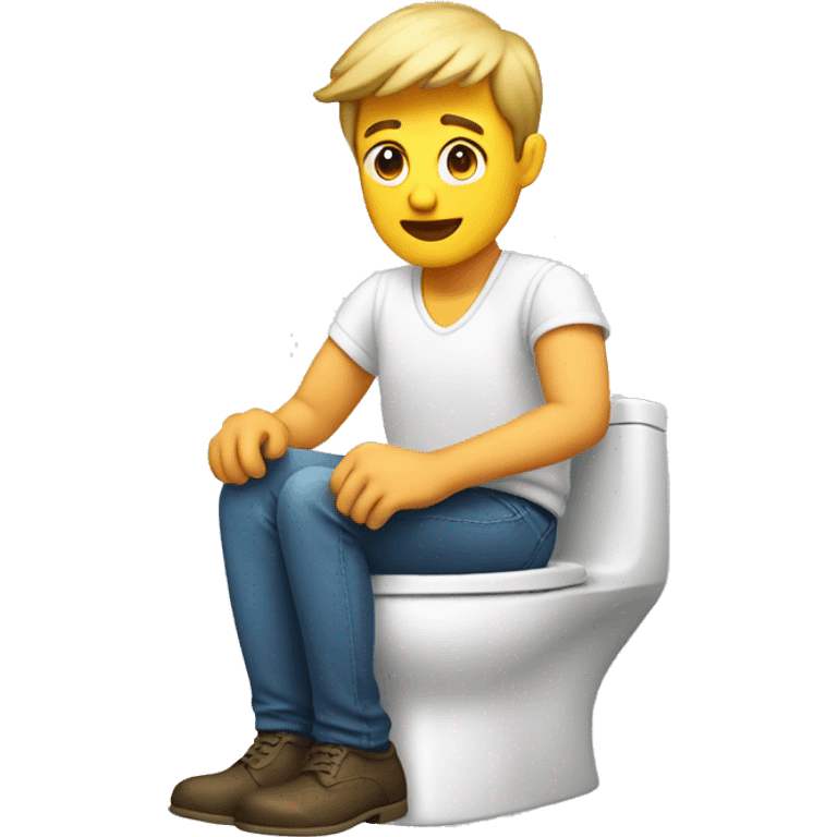 Man sitting on toilet emoji