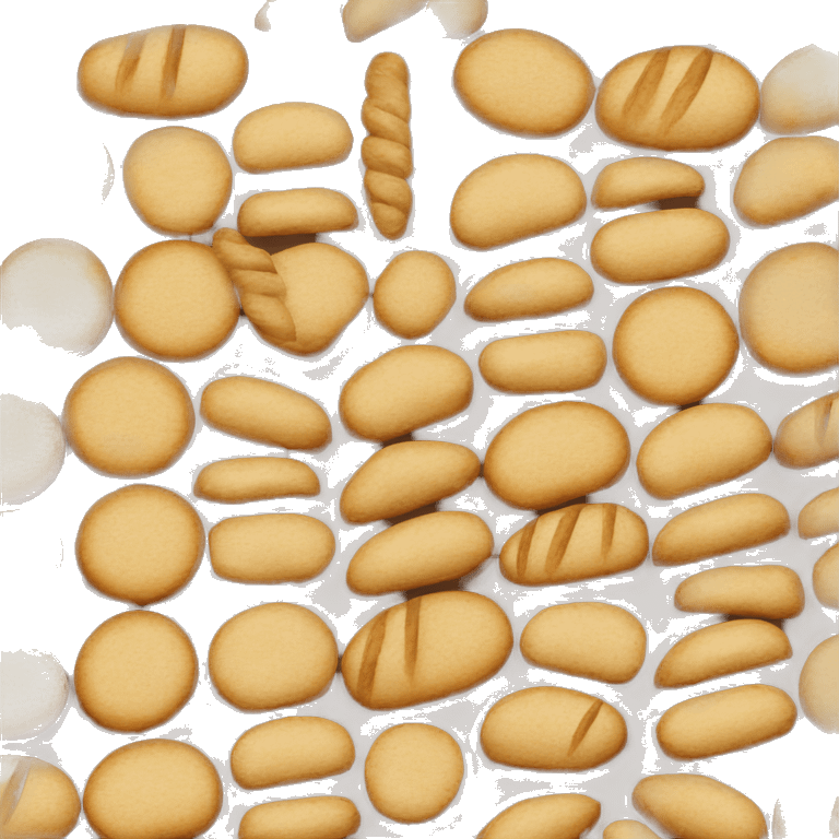 A sheaf of small dried bread circles  emoji