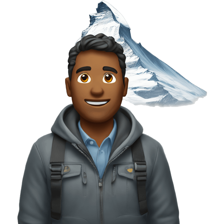 A man standing infront of the matterhorn emoji