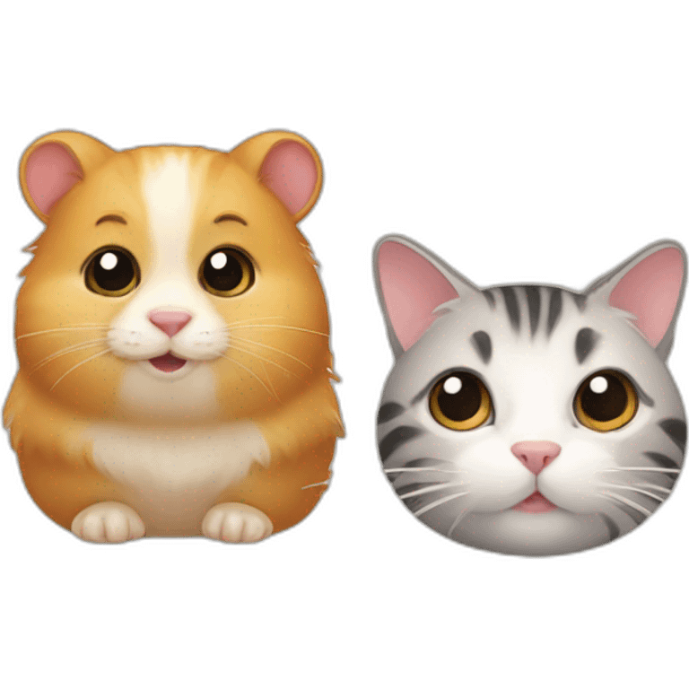 a hamster and a cat emoji