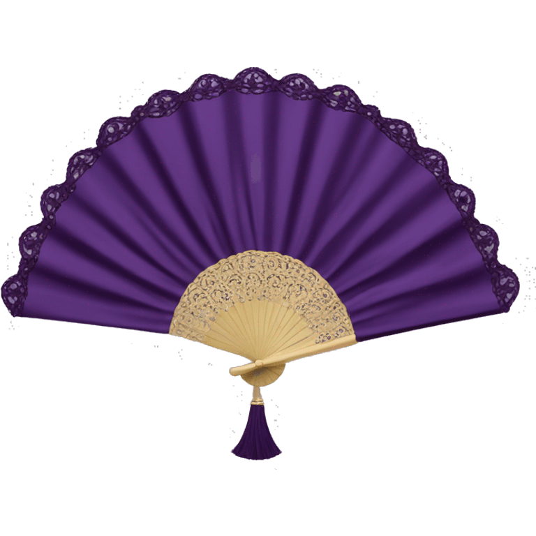 dark purple rococo hand fan emoji