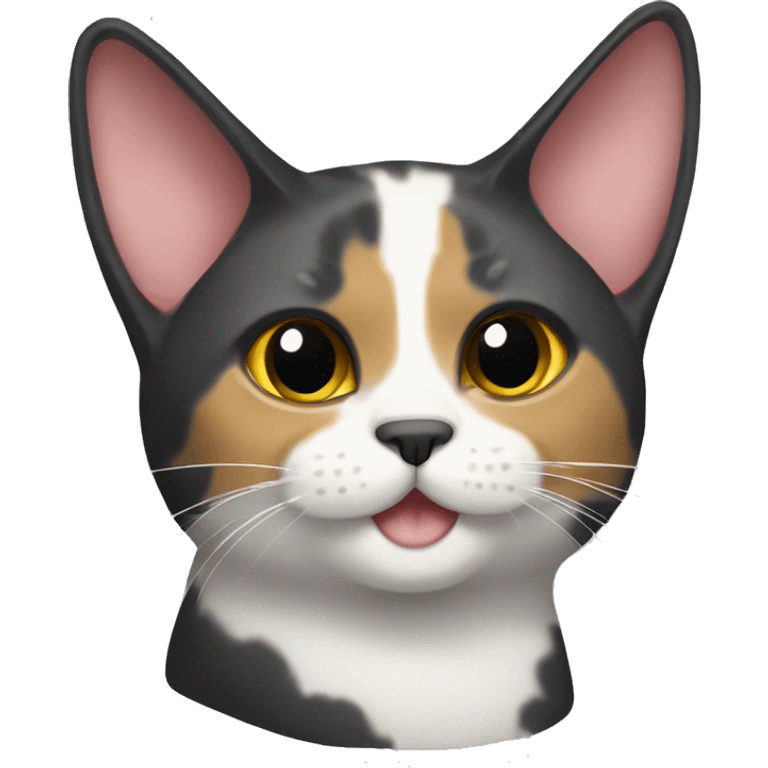 Tricolor fold-eared cat emoji