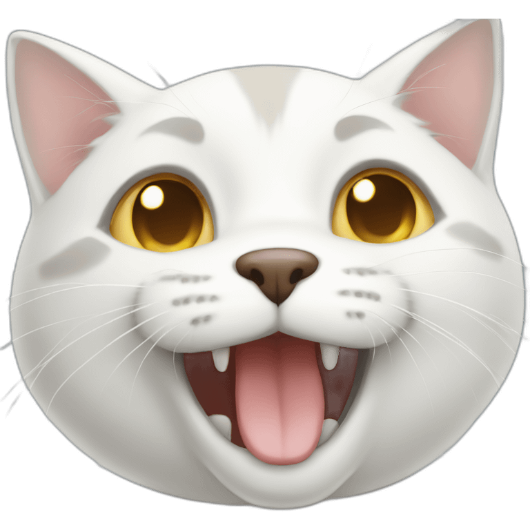 White gato happy emoji