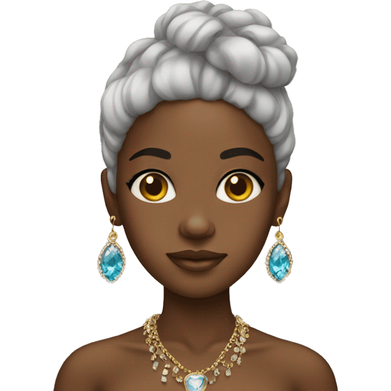 Black girl with jewelry  emoji