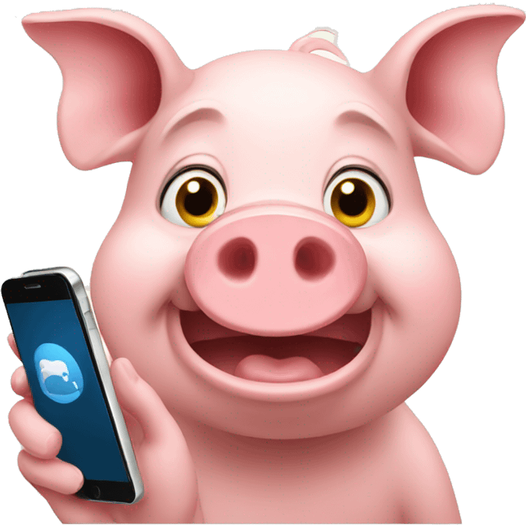 Pig using phone  emoji