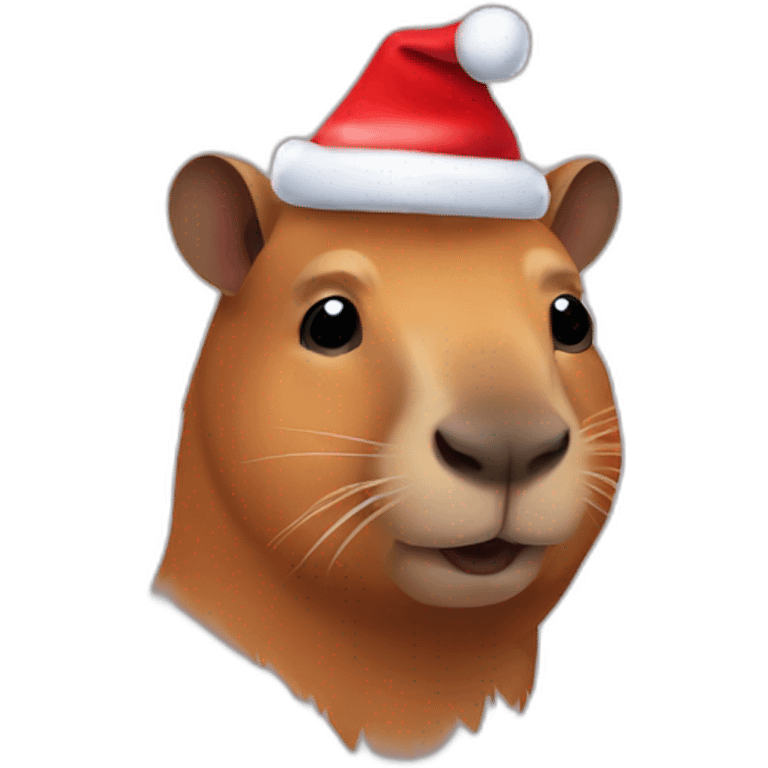 capibara with a Christmas hat emoji