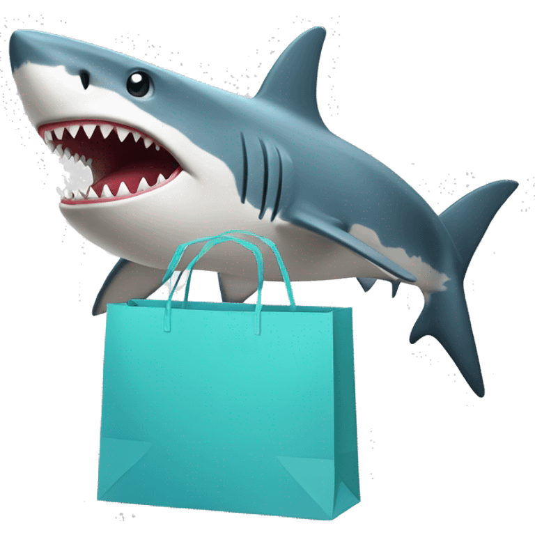 shark with shopping bag emoji