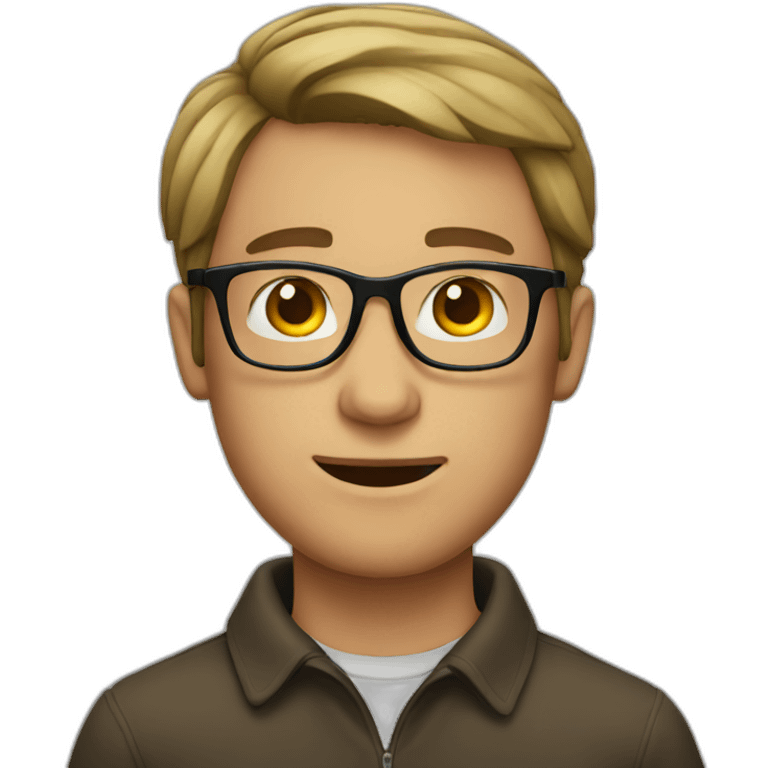 Guy with glasses emoji