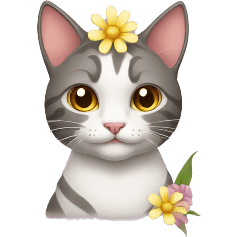 cat with flower emoji