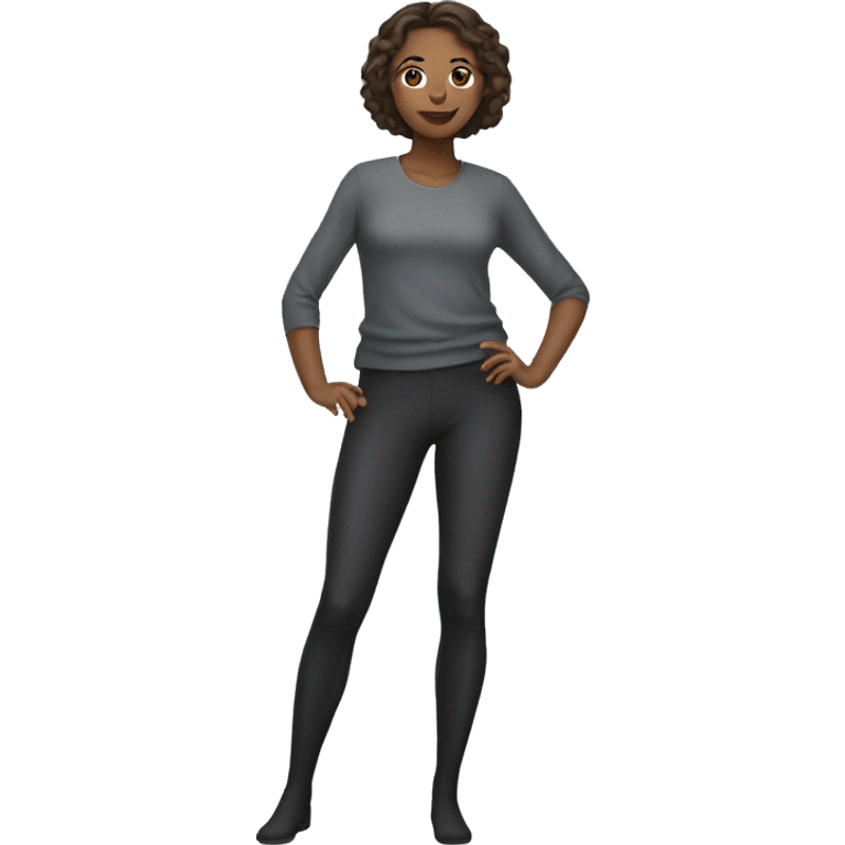 woman in outfit and tights emoji